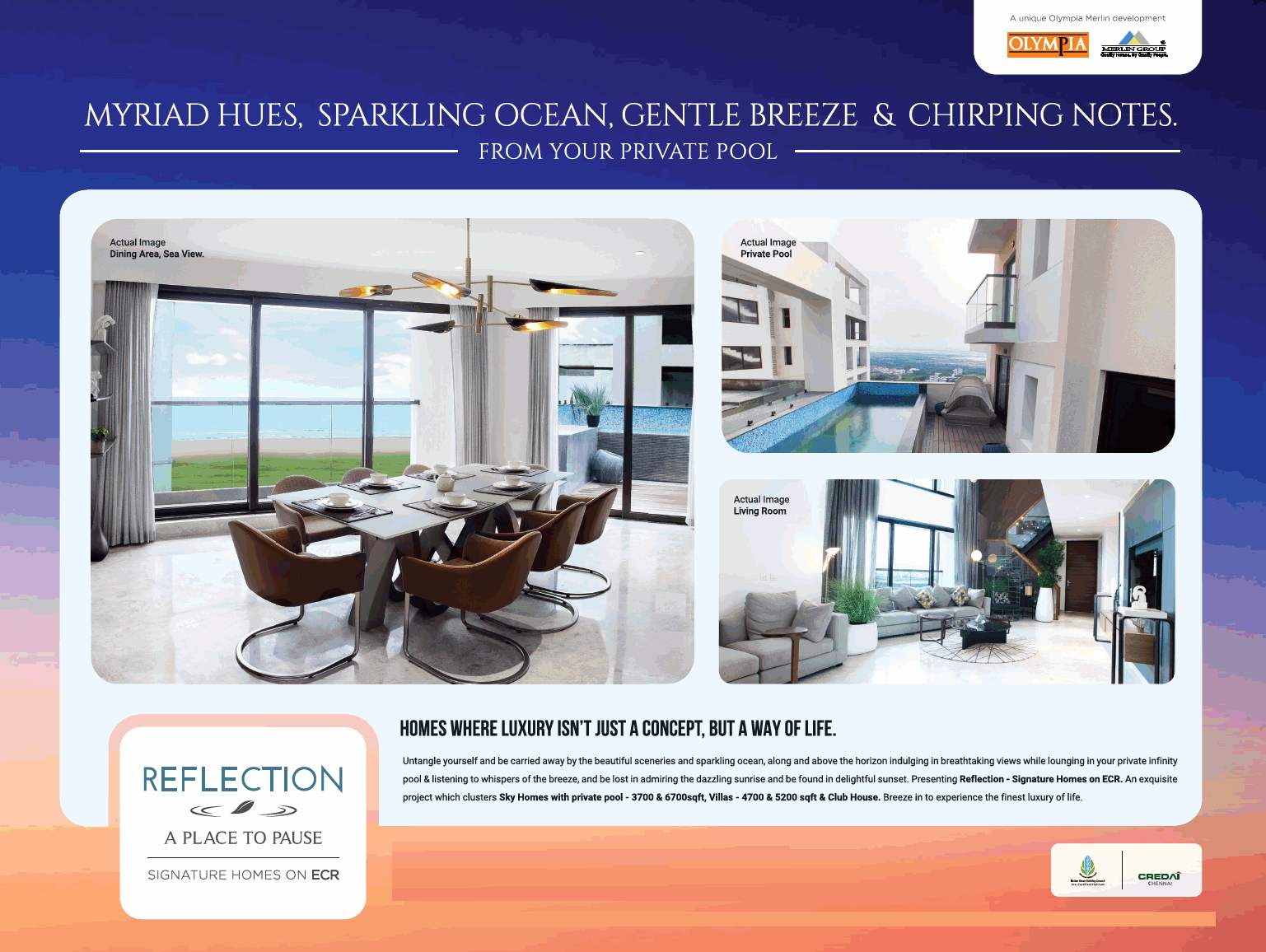 Untangle yourself & be carried away by the beautiful sceneries at Olympia Merlin Reflection in Chennai